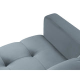 Mamaia 5-Sitzer Ecksofa symmetrisch, Beine Goldmetall, mit Bezug aus Samt (Blu06) in Hellblau, 256x256 cm – Bild 6