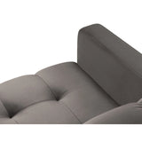 Mamaia 5-Sitzer Ecksofa symmetrisch, Beine Goldmetall, mit Bezug aus Samt (Blu13) in Hellgrau, 256x256 cm – Bild 6