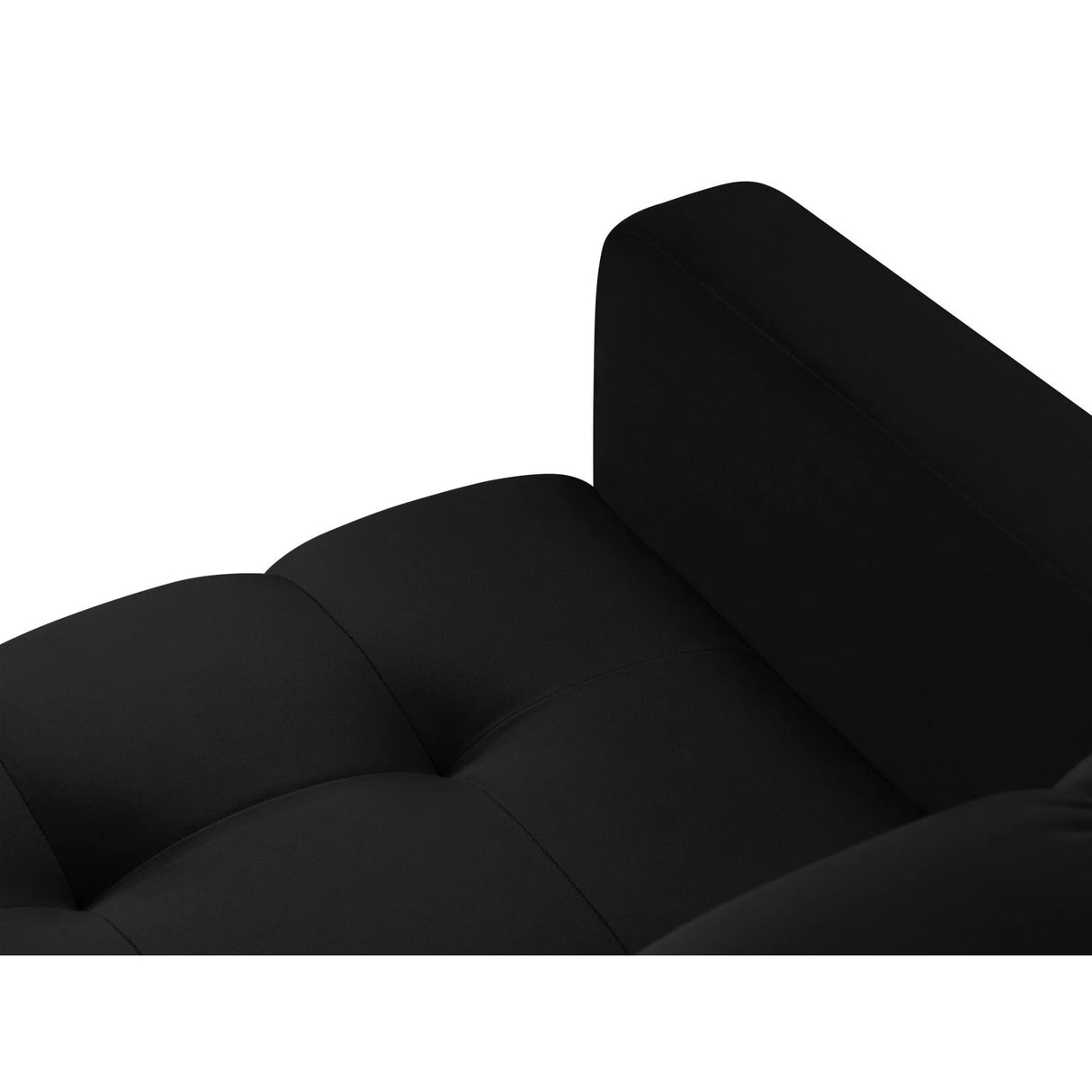 Mamaia 5-Sitzer Ecksofa symmetrisch, Beine Goldmetall, mit Bezug aus Samt (Blu19) in Schwarz, 256x256 cm – Bild 6