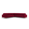 Mamaia 5-Sitzer Ecksofa symmetrisch, Beine Goldmetall, mit Bezug aus Samt (Blu59) in Rot, 256x256 cm – Bild 1