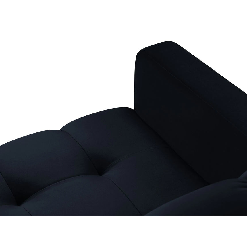 Mamaia 5-Sitzer Ecksofa symmetrisch, Beine Goldmetall, mit Bezug aus Samt (Blu89) in Dunkelblau, 256x256 cm – Bild 6