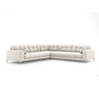 Mamaia 5-Sitzer Ecksofa symmetrisch, Beine Goldmetall, mit Bezug aus Samt oder Strukturstoff, 256x256 cm – Bild 1