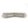 Mamaia 5-Sitzer Ecksofa symmetrisch, Beine Goldmetall, mit Bezug aus Strukturierter Stoff (Nev04) in Beige, 256x256 cm – Bild 1