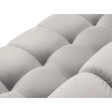 Mamaia 5-Sitzer Ecksofa symmetrisch, Metallbeine Schwarz, mit Bezug aus Samt (Blu03) in Silber, 256x256 cm – Bild 7