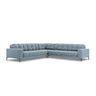 Mamaia 5-Sitzer Ecksofa symmetrisch, Metallbeine Schwarz, mit Bezug aus Samt (Blu06) in Hellblau, 256x256 cm – Bild 1