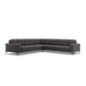 Mamaia 5-Sitzer Ecksofa symmetrisch, Metallbeine Schwarz, mit Bezug aus Samt (Blu18) in Dunkelgrau, 256x256 cm – Bild 1