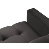 Mamaia 5-Sitzer Ecksofa symmetrisch, Metallbeine Schwarz, mit Bezug aus Samt (Blu18) in Dunkelgrau, 256x256 cm – Bild 6