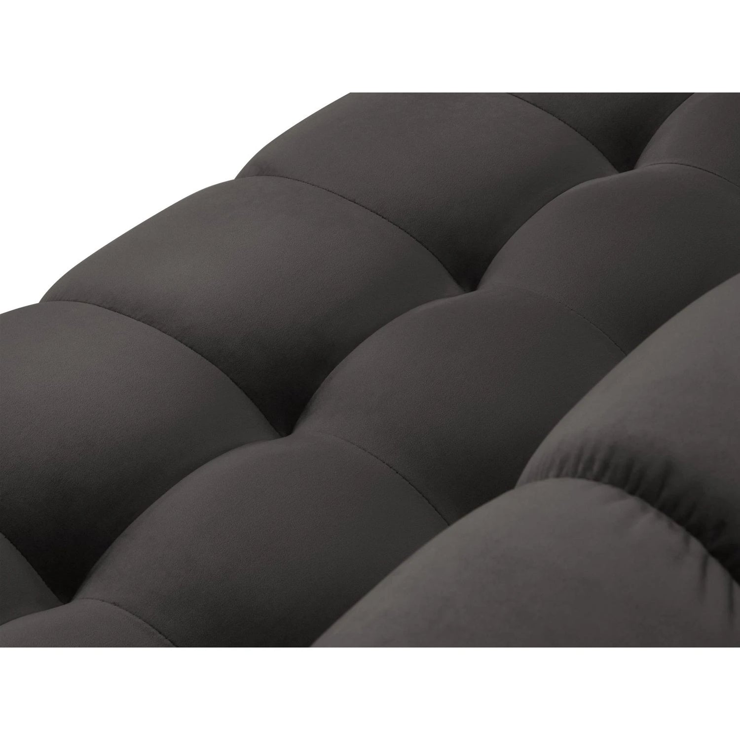 Mamaia 5-Sitzer Ecksofa symmetrisch, Metallbeine Schwarz, mit Bezug aus Samt (Blu18) in Dunkelgrau, 256x256 cm – Bild 7