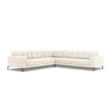Mamaia 5-Sitzer Ecksofa symmetrisch, Metallbeine Schwarz, mit Bezug aus Samt (Blu22) in Leichtes Beige, 256x256 cm – Bild 1