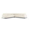 Mamaia 5-Sitzer Ecksofa symmetrisch, Metallbeine Schwarz, mit Bezug aus Samt (Blu22) in Leichtes Beige, 256x256 cm – Bild 1