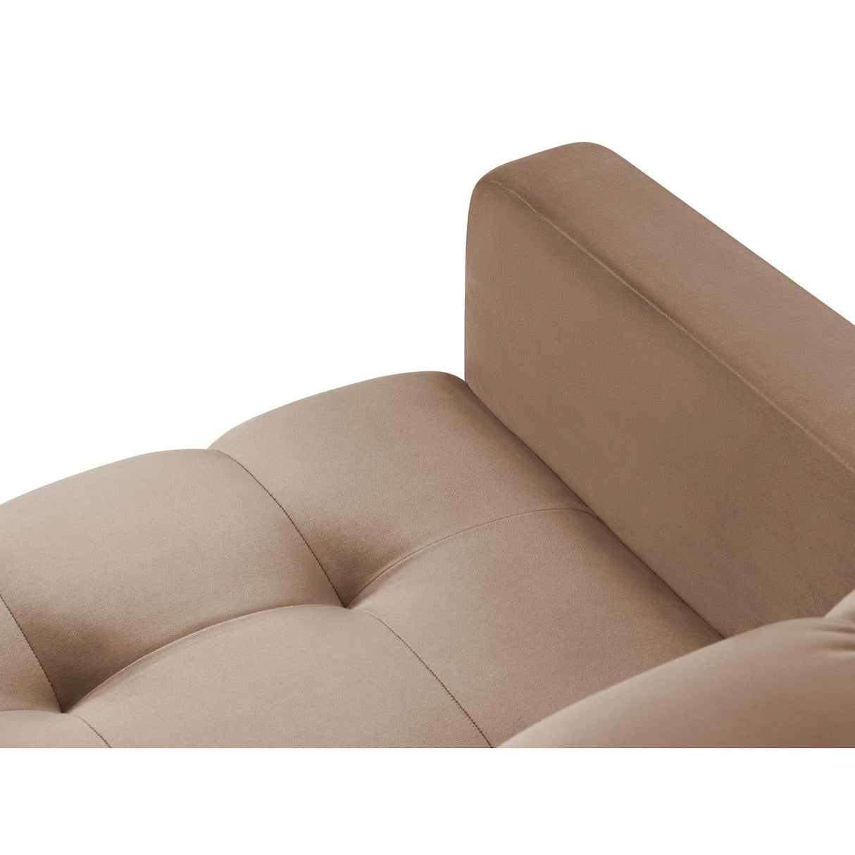 Mamaia 5-Sitzer Ecksofa symmetrisch, Metallbeine Schwarz, mit Bezug aus Samt (Blu28) in Beige, 256x256 cm – Bild 6