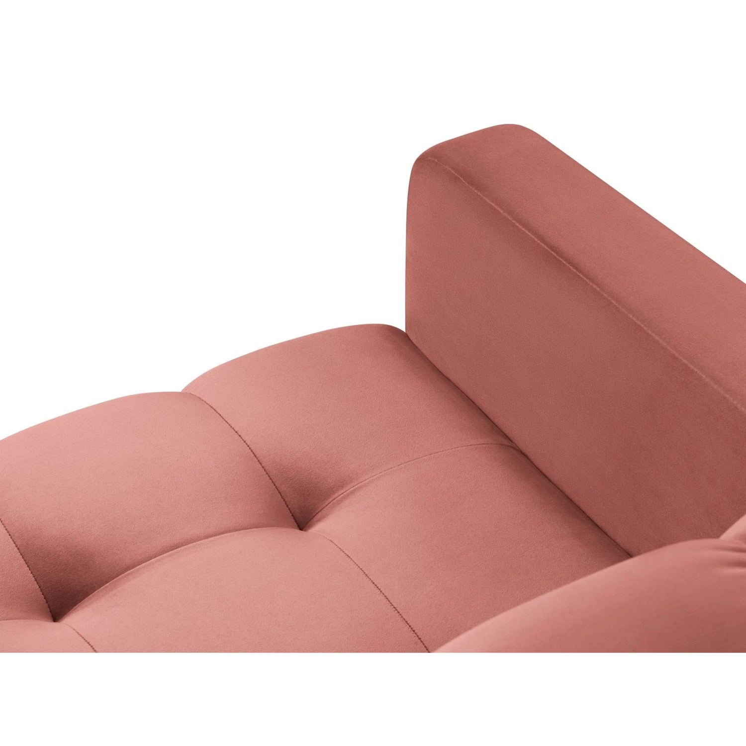 Mamaia 5-Sitzer Ecksofa symmetrisch, Metallbeine Schwarz, mit Bezug aus Samt (Blu52) in Rosa, 256x256 cm – Bild 6