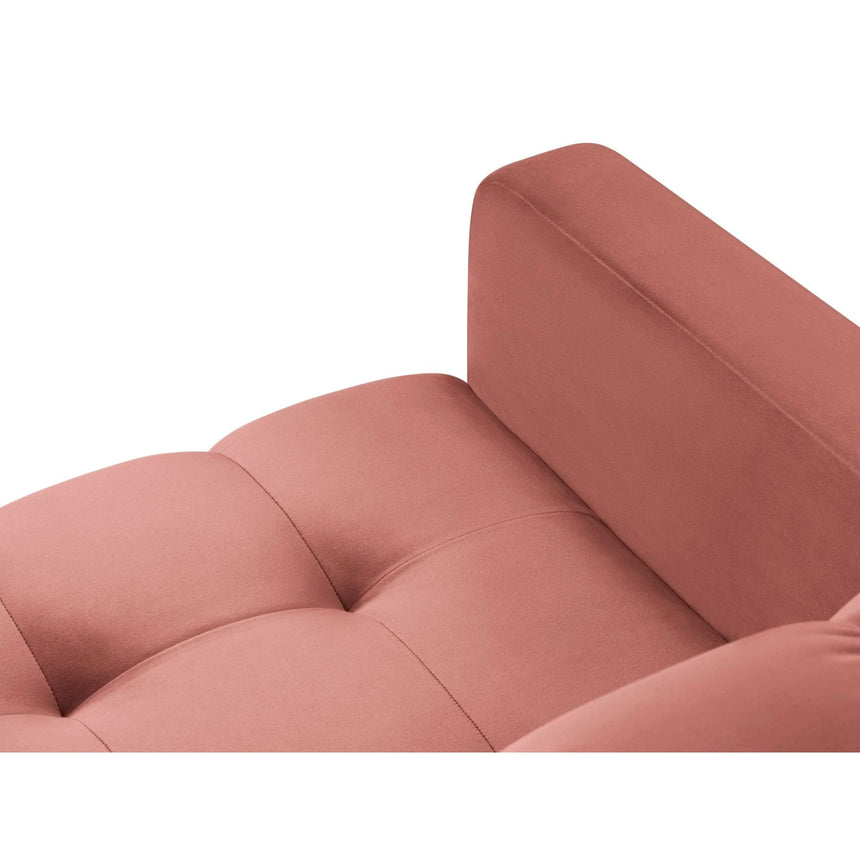 Mamaia 5-Sitzer Ecksofa symmetrisch, Metallbeine Schwarz, mit Bezug aus Samt (Blu52) in Rosa, 256x256 cm – Bild 6