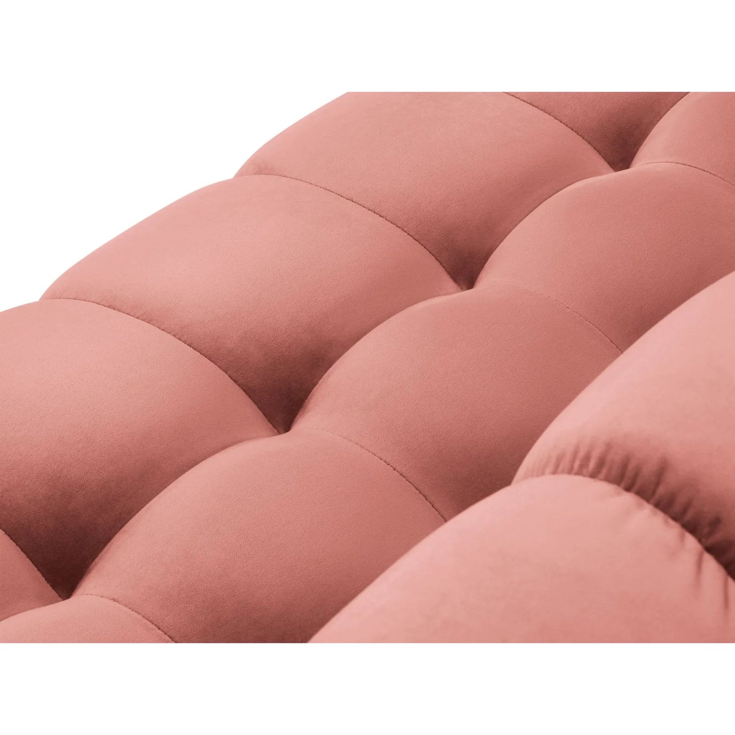 Mamaia 5-Sitzer Ecksofa symmetrisch, Metallbeine Schwarz, mit Bezug aus Samt (Blu52) in Rosa, 256x256 cm – Bild 7