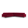 Mamaia 5-Sitzer Ecksofa symmetrisch, Metallbeine Schwarz, mit Bezug aus Samt (Blu59) in Rot, 256x256 cm – Bild 1