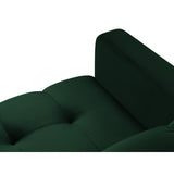 Mamaia 5-Sitzer Ecksofa symmetrisch, Metallbeine Schwarz, mit Bezug aus Samt (Blu78) in Flaschengrün, 256x256 cm – Bild 6