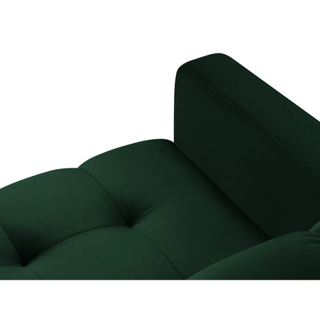Mamaia 5-Sitzer Ecksofa symmetrisch, Metallbeine Schwarz, mit Bezug aus Samt (Blu78) in Flaschengrün, 256x256 cm – Bild 6