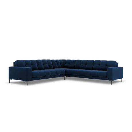 Mamaia 5-Sitzer Ecksofa symmetrisch, Metallbeine Schwarz, mit Bezug aus Samt (Blu86) in Königsblau, 256x256 cm – Bild 1
