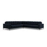 Mamaia 5-Sitzer Ecksofa symmetrisch, Metallbeine Schwarz, mit Bezug aus Samt (Blu89) in Dunkelblau, 256x256 cm – Bild 1