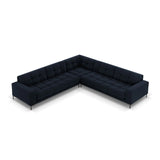 Mamaia 5-Sitzer Ecksofa symmetrisch, Metallbeine Schwarz, mit Bezug aus Samt (Blu89) in Dunkelblau, 256x256 cm – Bild 4