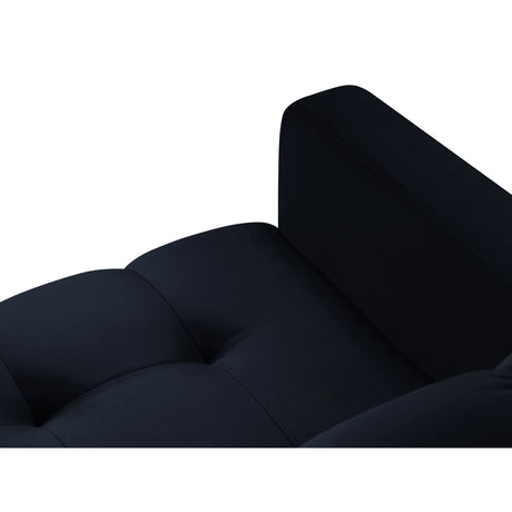 Mamaia 5-Sitzer Ecksofa symmetrisch, Metallbeine Schwarz, mit Bezug aus Samt (Blu89) in Dunkelblau, 256x256 cm – Bild 6