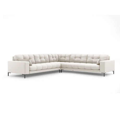Mamaia 5-Sitzer Ecksofa symmetrisch, Metallbeine Schwarz, mit Bezug aus Samt oder Strukturstoff, 256x256 cm – Bild 1