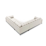 Mamaia 5-Sitzer Ecksofa symmetrisch, Metallbeine Schwarz, mit Bezug aus Samt oder Strukturstoff, 256x256 cm – Bild 4