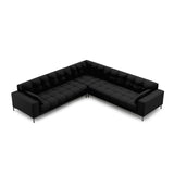 Mamaia 5-Sitzer Ecksofa symmetrisch, Metallbeine Schwarz, mit Bezug aus Strukturierter Stoff (Nev100) in Schwarz, 256x256 cm – Bild 3