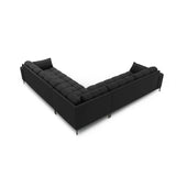 Mamaia 5-Sitzer Ecksofa symmetrisch, Metallbeine Schwarz, mit Bezug aus Strukturierter Stoff (Nev97) in Dunkelgrau, 256x256 cm – Bild 4