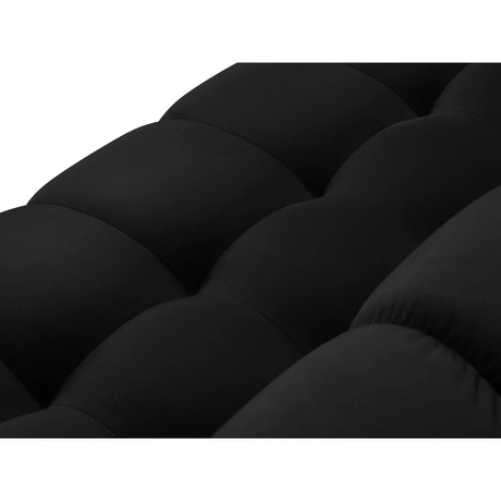 Mamaia 7-Sitzer Panorama-Ecksofa, Linke Seite, Beine Goldmetall, mit Bezug aus Samt (Blu19) in Schwarz, 327x256 cm – Bild 6