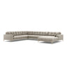 Mamaia 7-Sitzer Panorama-Ecksofa, Linke Seite, Beine Goldmetall, mit Bezug aus Strukturierter Stoff (Nev04) in Beige, 327x256 cm – Bild 1