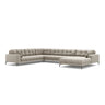 Mamaia 7-Sitzer Panorama-Ecksofa, Linke Seite, Metallbeine Schwarz, mit Bezug aus Strukturierter Stoff (Nev04) in Beige, 327x256 cm – Bild 1