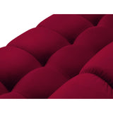 Mamaia 7-Sitzer Panorama-Ecksofa, Rechte Seite, Metallbeine Schwarz, mit Bezug aus Samt (Blu59) in Rot, 327x256 cm – Bild 6