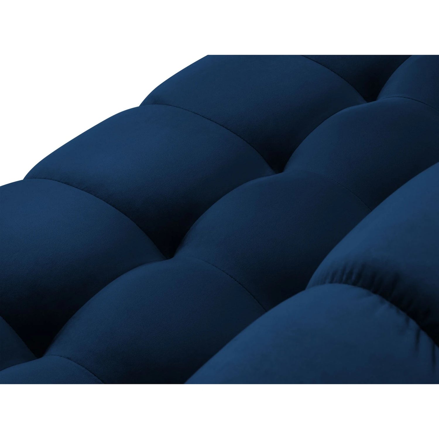 Mamaia 7-Sitzer Panorama-Ecksofa, Rechte Seite, Metallbeine Schwarz, mit Bezug aus Samt (Blu86) in Königsblau, 327x256 cm – Bild 6