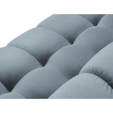 Mamaia 9-Sitzer Panorama-Sofa symmetrisch, Beine Goldmetall, mit Bezug aus Samt (Blu06) in Hellblau, 337x256 cm – Bild 5