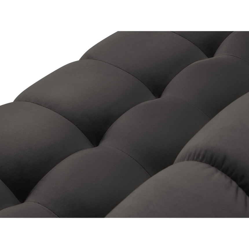 Mamaia 9-Sitzer Panorama-Sofa symmetrisch, Beine Goldmetall, mit Bezug aus Samt (Blu18) in Dunkelgrau, 337x256 cm – Bild 5