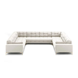 Mamaia 9-Sitzer Panorama-Sofa symmetrisch, Beine Goldmetall, mit Bezug aus Samt oder Strukturstoff, 337x256 cm – Bild 3
