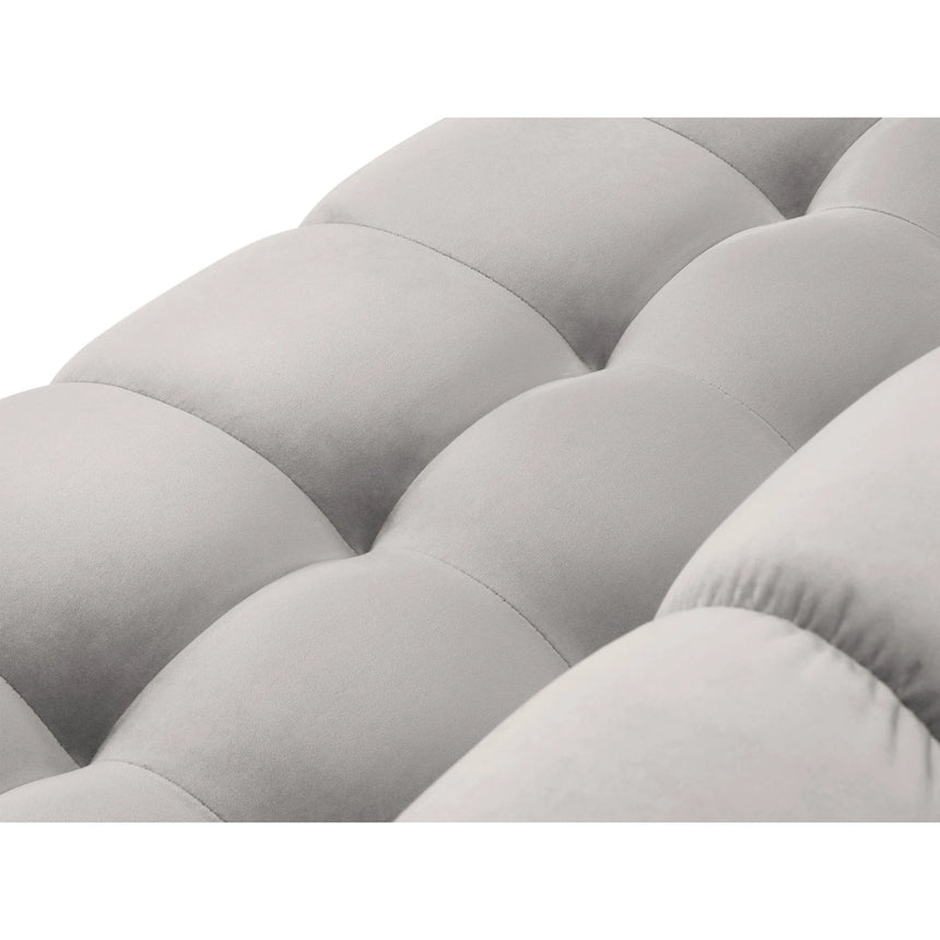 Mamaia 9-Sitzer Panorama-Sofa symmetrisch, Metallbeine Schwarz, mit Bezug aus Samt (Blu03) in Silber, 337x256 cm – Bild 5