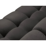 Mamaia 9-Sitzer Panorama-Sofa symmetrisch, Metallbeine Schwarz, mit Bezug aus Samt (Blu18) in Dunkelgrau, 337x256 cm – Bild 5