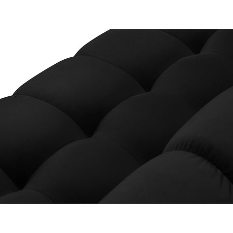 Mamaia 9-Sitzer Panorama-Sofa symmetrisch, Metallbeine Schwarz, mit Bezug aus Samt (Blu19) in Schwarz, 337x256 cm – Bild 5