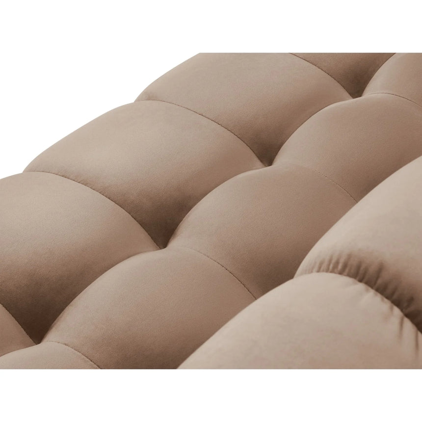 Mamaia 9-Sitzer Panorama-Sofa symmetrisch, Metallbeine Schwarz, mit Bezug aus Samt (Blu28) in Beige, 337x256 cm – Bild 5