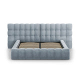 Mamaia Bett mit Stauraum und Doppelkopfteil in Samt (Blu06) in Hellblau, 180x200 cm – Bild 5