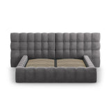 Mamaia Bett mit Stauraum und Doppelkopfteil in Samt (Blu14) in Grau, 180x200 cm – Bild 5