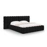 Mamaia Bett mit Stauraum und Doppelkopfteil in Samt (Blu19) in Schwarz, 140x200 cm – Bild 1