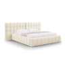 Mamaia Bett mit Stauraum und Doppelkopfteil in Samt (Blu22) in Leichtes Beige, 140x200 cm – Bild 1