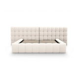 Mamaia Bett mit Stauraum und Doppelkopfteil in Samt oder Strukturstoff, 180x200 cm – Bild 5