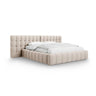 Mamaia Bett mit Stauraum und Doppelkopfteil in Strukturierter Stoff (Nev04) in Beige, 180x200 cm – Bild 1