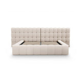 Mamaia Bett mit Stauraum und Doppelkopfteil in Strukturierter Stoff (Nev04) in Beige, 180x200 cm – Bild 5
