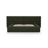 Mamaia Bett mit Stauraum und Doppelkopfteil in Strukturierter Stoff (Nev39) in Grün, 160x200 cm – Bild 5