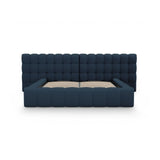 Mamaia Bett mit Stauraum und Doppelkopfteil in Strukturierter Stoff (Nev77) in Blau, 180x200 cm – Bild 5